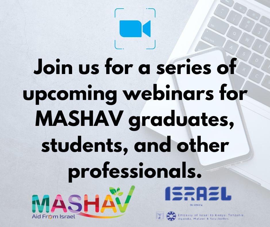 Join us for a series of upcoming webinars for MASHAV graduates, students, and other professionals. - 1